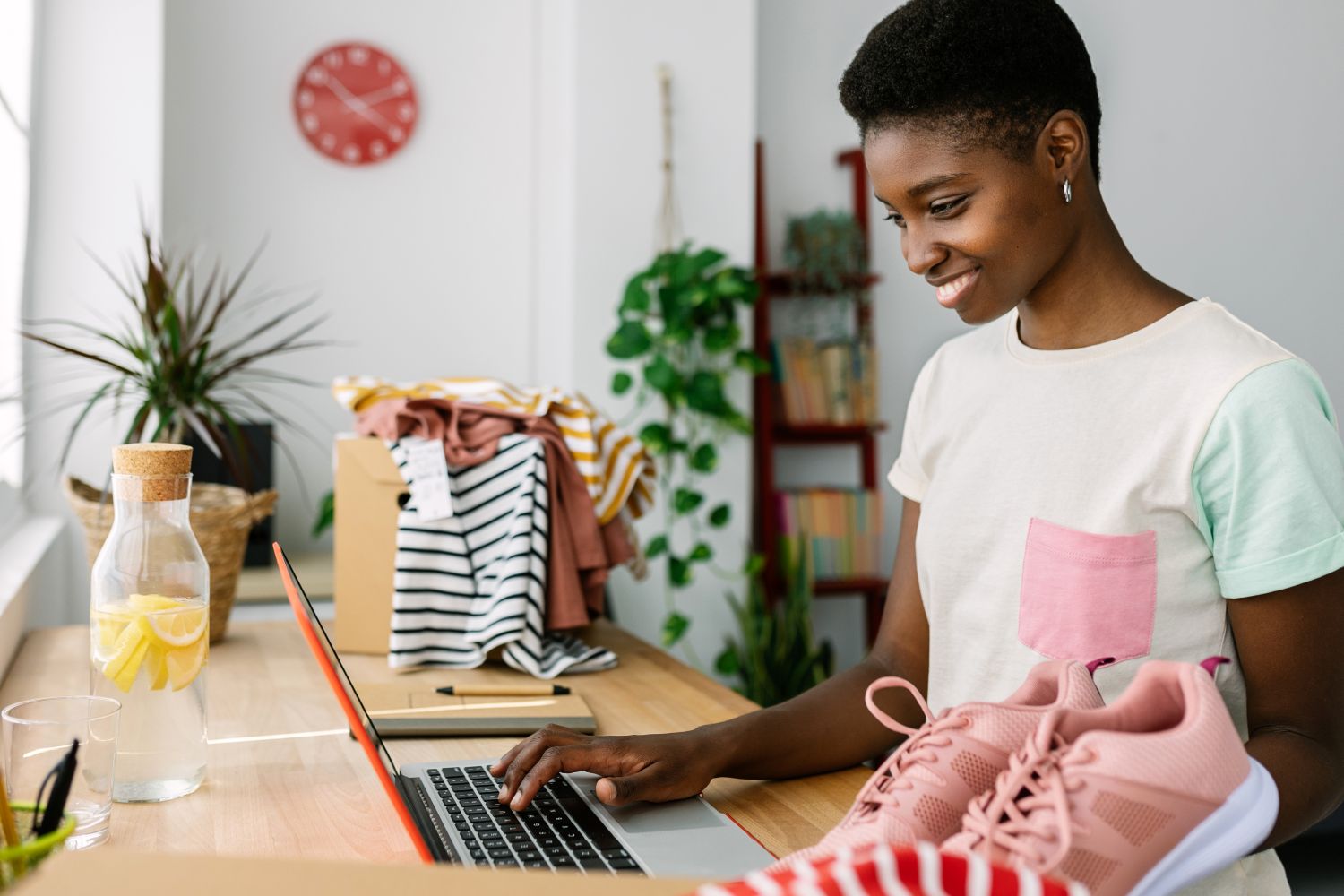 woman shopping online for sports gear